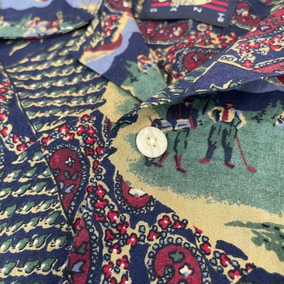 Imperial Poplin Salty Dog Gant Short Sleeve Button Down Shirt Golf Theme Men’s - Picture 4 of 12